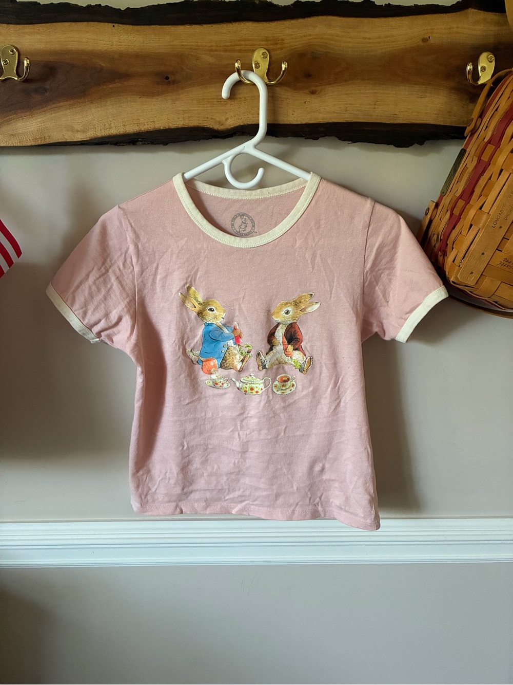 World of Beatrix Potter Peter Rabbit Pink Ringer Baby Tee Small